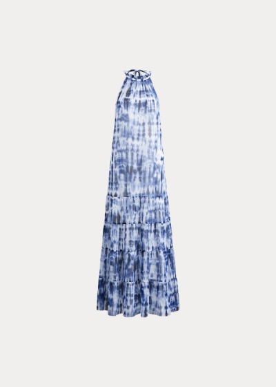 Women's Ralph Lauren Tie-Dye Georgette Maxi Dresses | 596487TVG